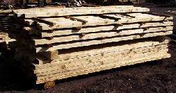 stack of rough cut lumber